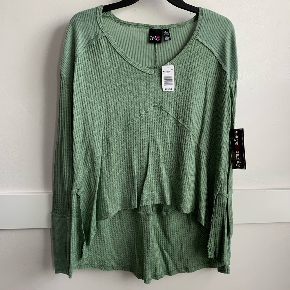 NWT Eye Candy Green Thermal Long Sleeve Shirt